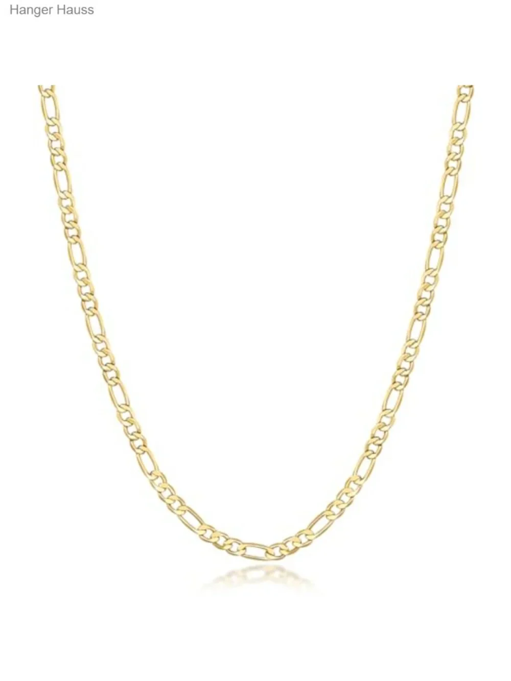 14K Gold Plated Figaro Chain Necklace Lobster Clasp 20in